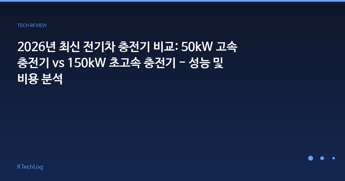 2026년 최신 전기차 충전기 비교: 50kW 고속 충전기 vs 150kW 초고속 충전기 - 성능 및 비용 분석