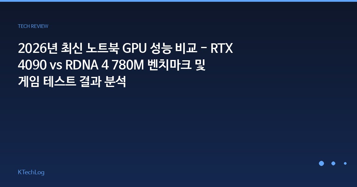 2026년 최신 노트북 GPU 성능 비교 - RTX 4090 vs RDNA 4 780M 벤치마크 및 게임 테스트 결과 분석